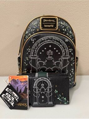 Lord of the Rings Doors of Durin Mini Backpack with Matching Wallet